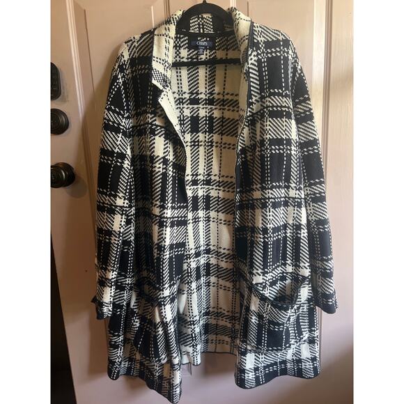 Chaps Plaid Print Knit Overcoat Size XXL - Picture 1 of 6